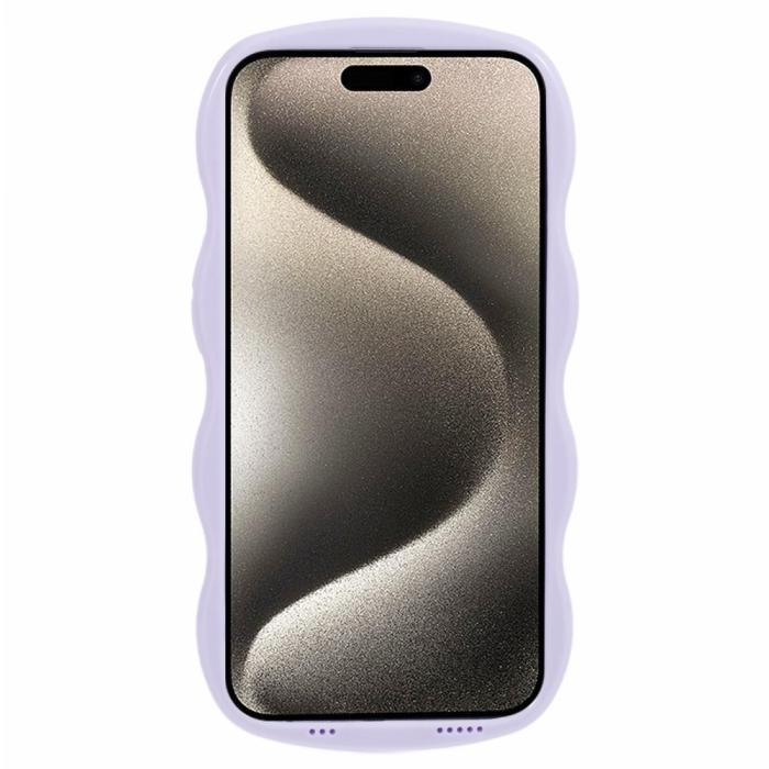 Bild 2, iPhone 15 Mobilskal Wavy Textur Lila