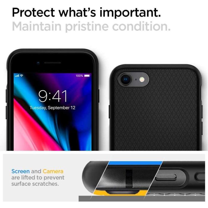 Bild 6, Spigen iPhone 7/8/SE Skal Liquid Air Svart