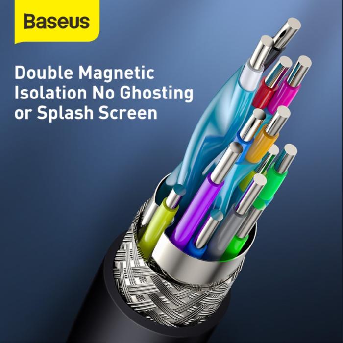 Bild 5, Baseus 8m 4K HD HDMI - HDMI Kabel Svart