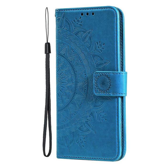 Bild 5, iPhone 15 Fodral Mandala Läder Blå