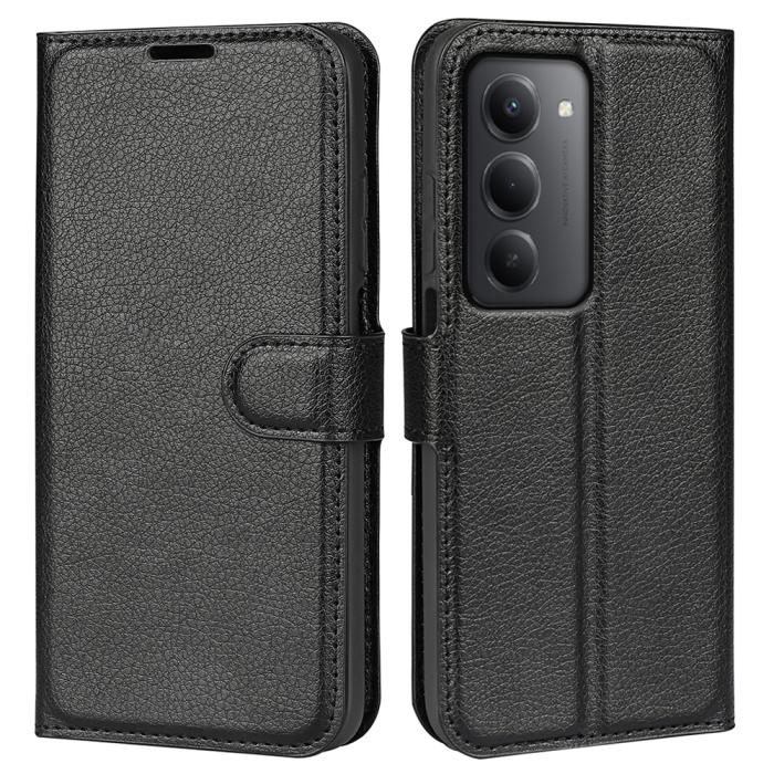 Bild 4, Xiaomi Redmi 15 Fodral Litchi Läder Svart