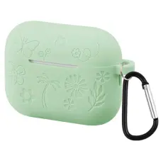 AirPods Pro 3 Skal Med Blommigt Tryck Silikon Gr&ouml;n