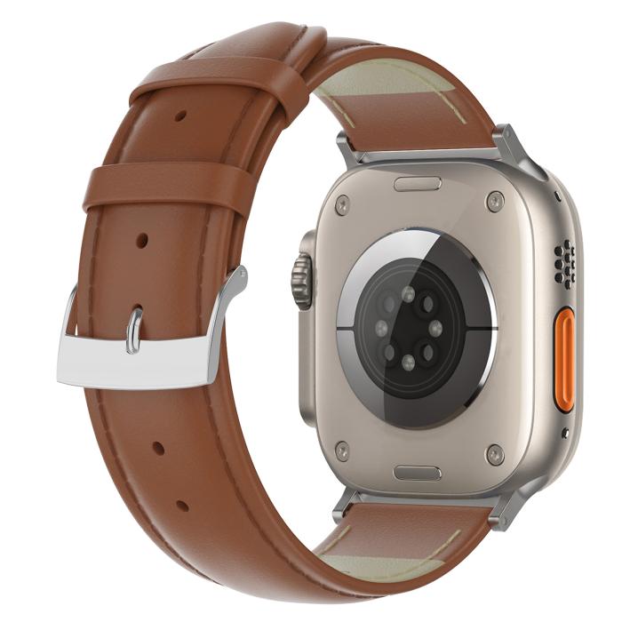 Bild 1, Äkta Läder Armband Apple Watch 41/40/38 mm Brun