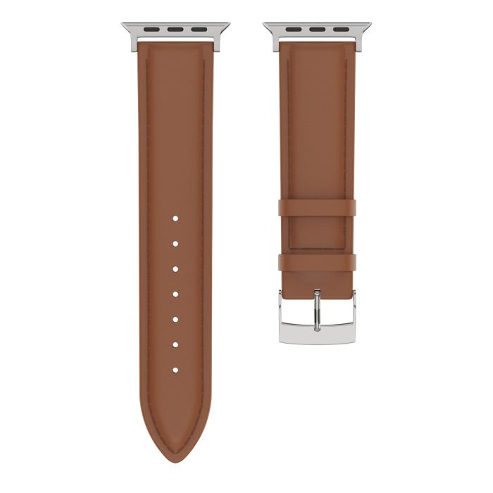 Bild 3, Äkta Läder Armband Apple Watch 41/40/38 mm Brun