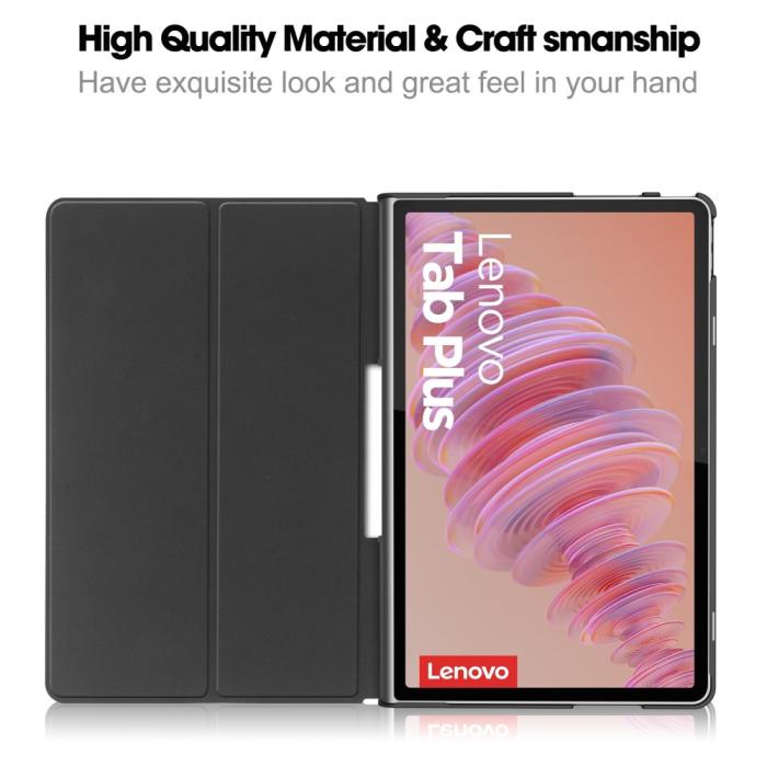 Bild 2, Lenovo Tab Plus Fodral Läder Svart