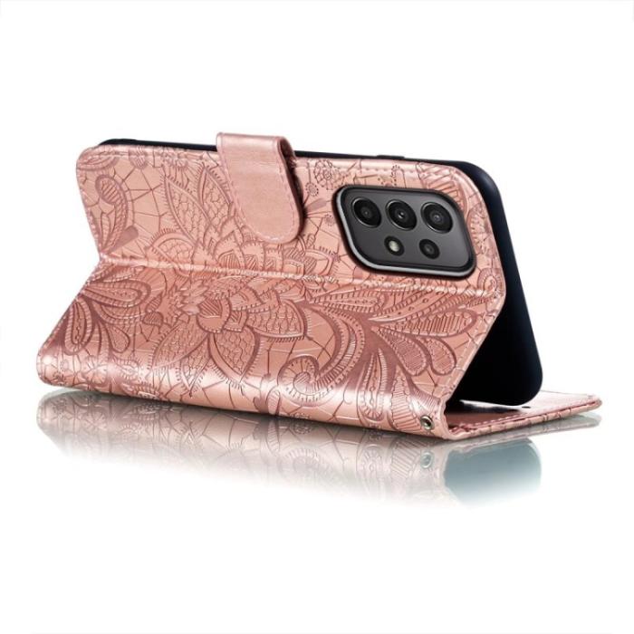 Bild 5, Samsung Galaxy A24 5G Fodral Med Blommigt Tryck Roséguld