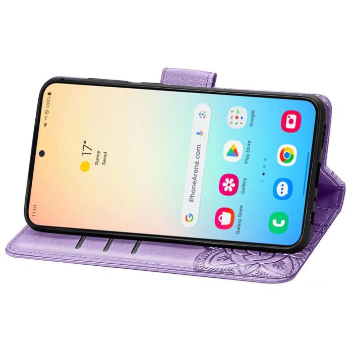 Bild 4, Samsung Galaxy S25 Plus Fodral Med Fjäril Tryck Lila