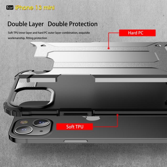 Bild 3, iPhone 13 Mini - Shockproof Armor Hybrid Skal - Roséguld