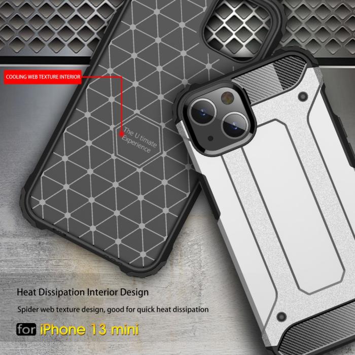 Bild 5, iPhone 13 Mini - Shockproof Armor Hybrid Skal - Roséguld