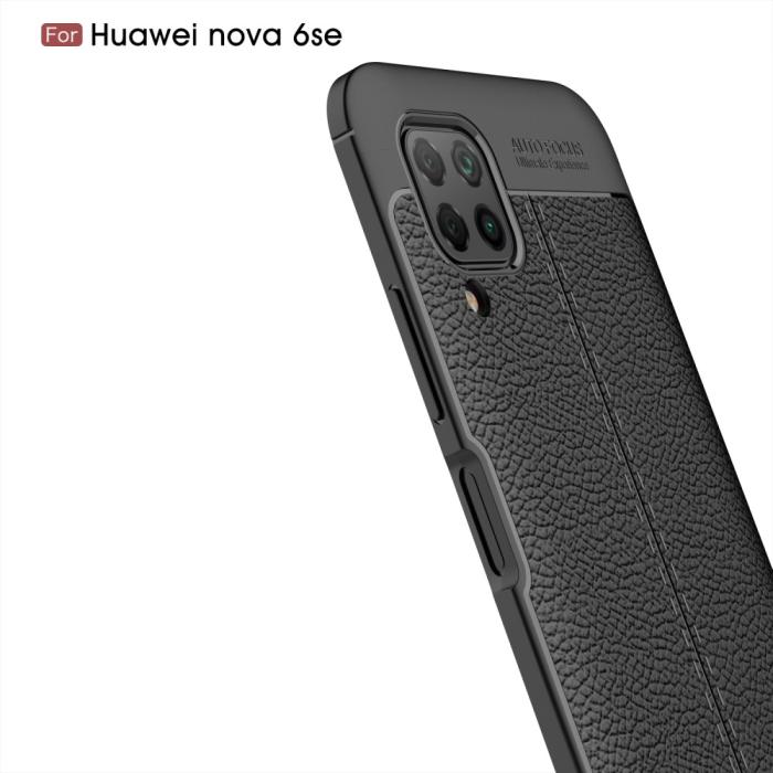 Bild 4, Huawei P40 Lite - Litchi Läderskal - Svart