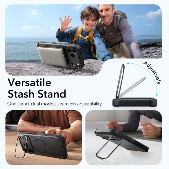 Bild 5, ESR iPhone 17 Pro Skal MagSafe Cyber Kickstand Svart