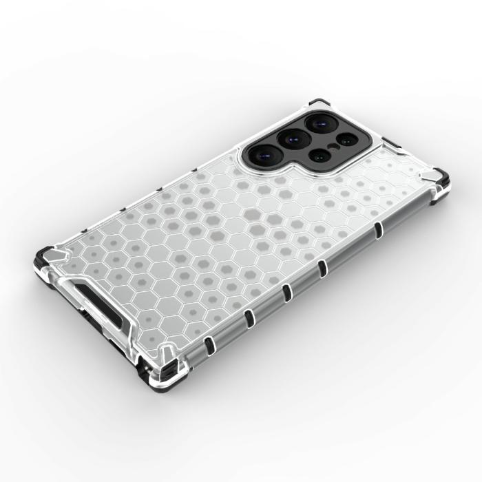 Bild 4, Galaxy S24 Ultra Skal Honeycomb Shockproof Hybrid Grå