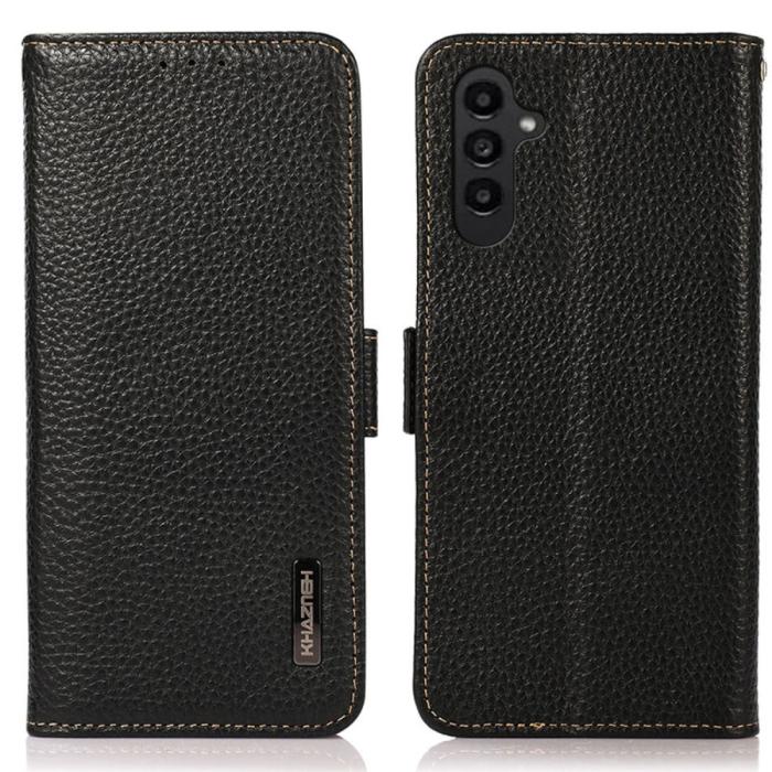 Bild 1, KHAZNEH Galaxy S25 Plus / S24 Plus Fodral RFID Äkta Läder Svart