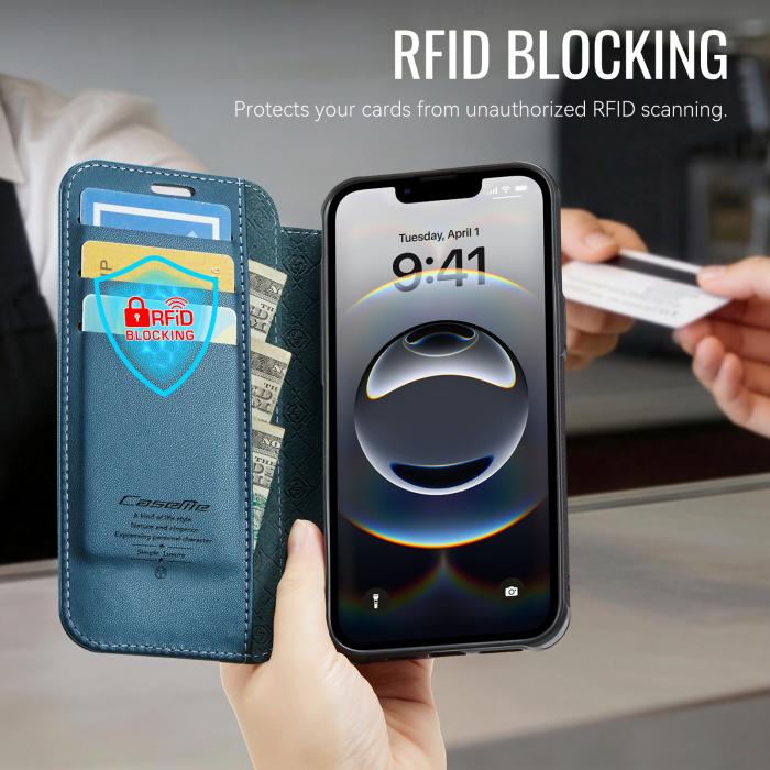 Bild 4, CASEME iPhone 16e/17e Skal RFID Plånbok Blå