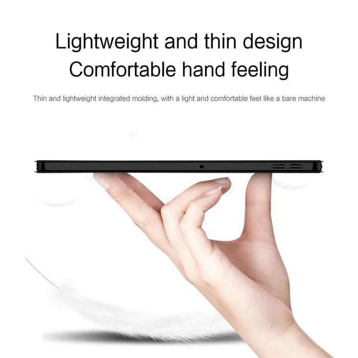 Bild 6, Lenovo Tab 10.1 2025 Fodral Tri-Fold Läder Svart