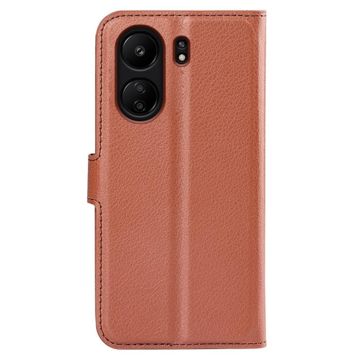 Bild 6, Xiaomi Redmi 13C 4G Fodral Litchi Läder Brun