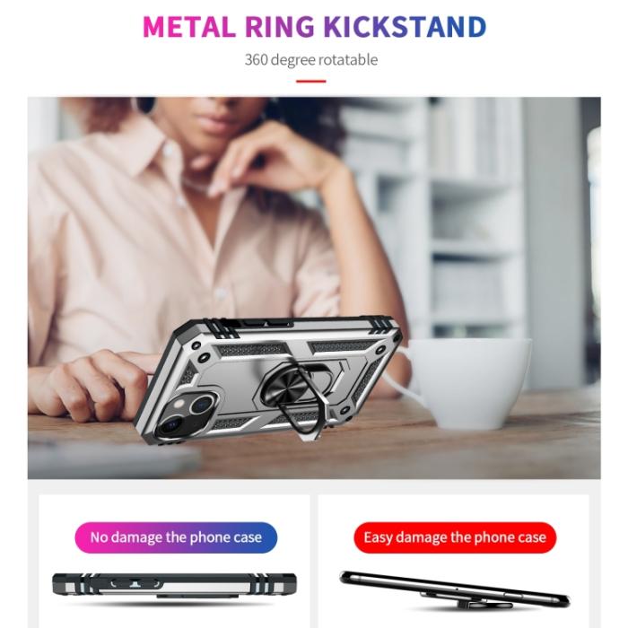 Bild 3, iPhone 14 Plus Skal Shockproof Ring Silver
