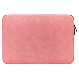 Läder Laptop Sleeve Med Mjukt Foder 14-15.4" Rosa