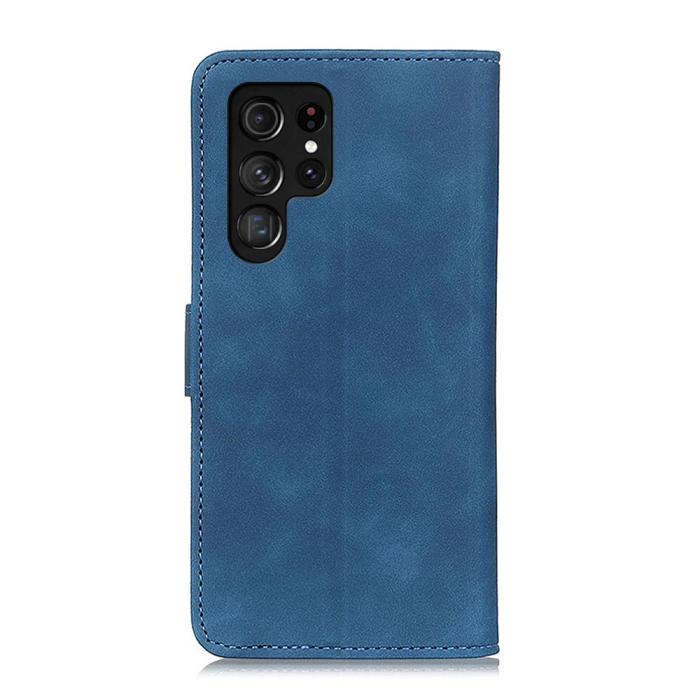 Bild 3, KHAZNEH Samsung Galaxy S22 Ultra Fodral Retro Läder Blå
