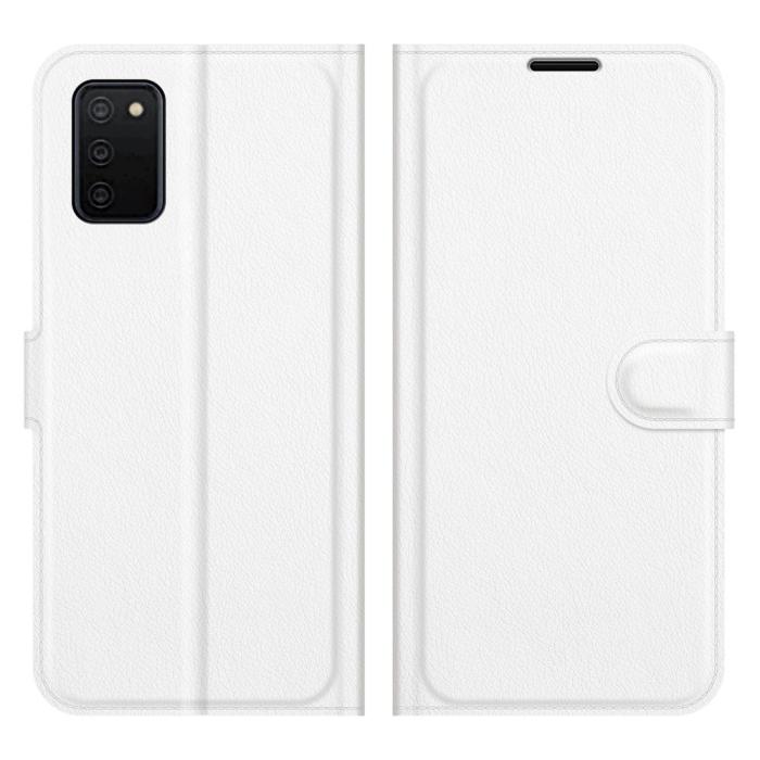 Bild 1, Samsung Galaxy A03s Fodral Litchi Läder Vit