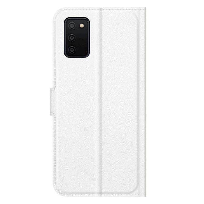 Bild 3, Samsung Galaxy A03s Fodral Litchi Läder Vit
