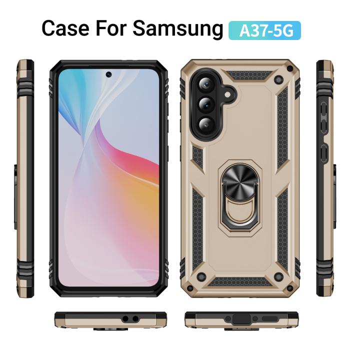 Bild 5, Samsung Galaxy A37 5G Skal Shockproof Hybrid Ring Guld