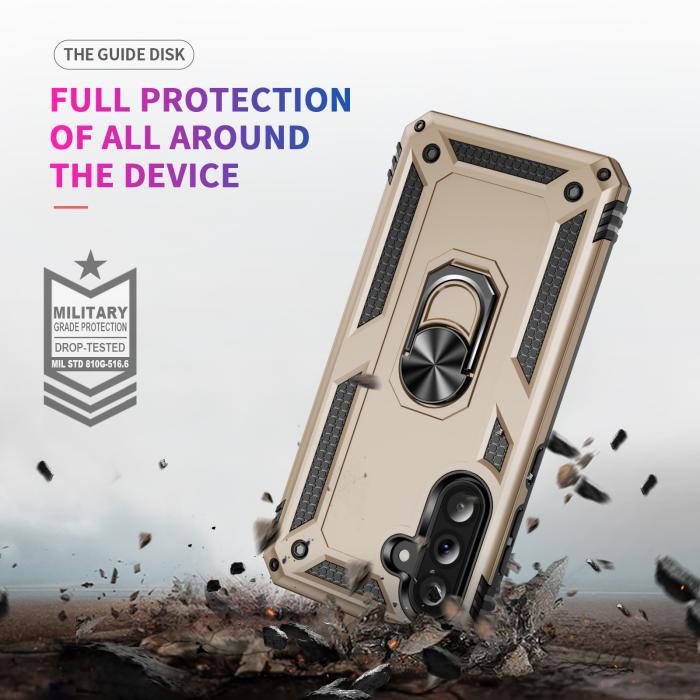 Bild 6, Samsung Galaxy A37 5G Skal Shockproof Hybrid Ring Guld