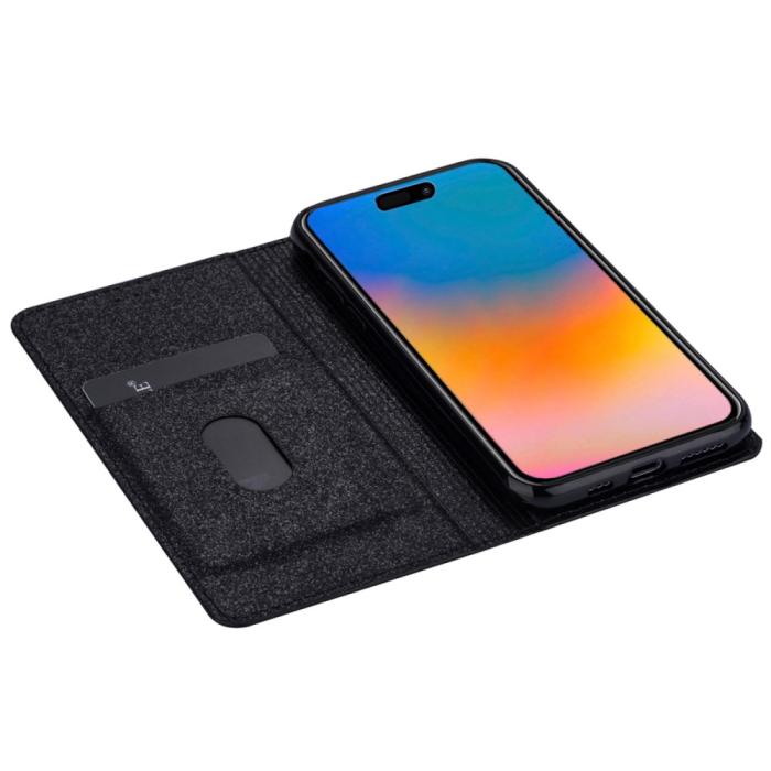 Bild 3, iPhone 15 Fodral Flip Glitter Svart