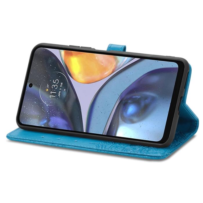 Bild 4, Motorola Moto G22 Fodral Mandala Läder Blå