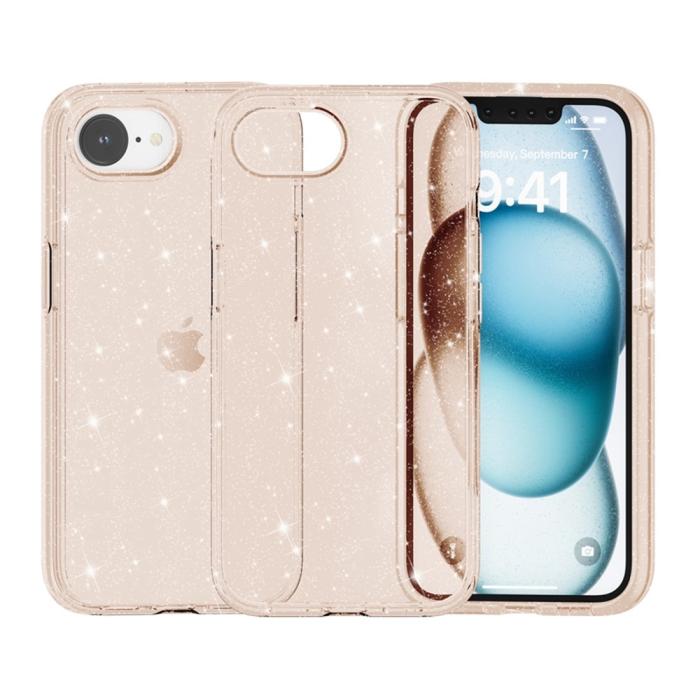 Bild 6, iPhone 17e / 16e Skal Glitter Shockproof Guld