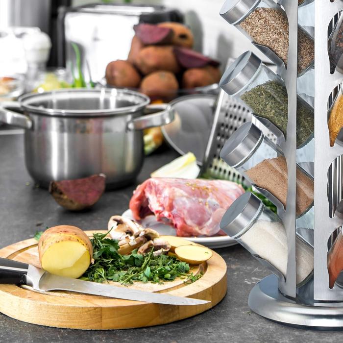 Bild 2, Roterande kryddställ med 20 glasburkar