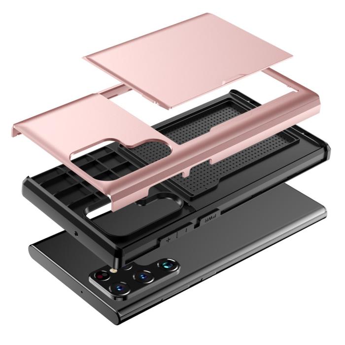 Bild 5, Samsung Galaxy S24 Ultra Skal Med Kortfack Roséguld
