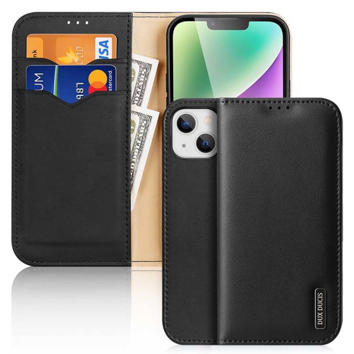 Bild 1, DUX DUCIS iPhone 15 Plus Fodral RFID Läder Svart