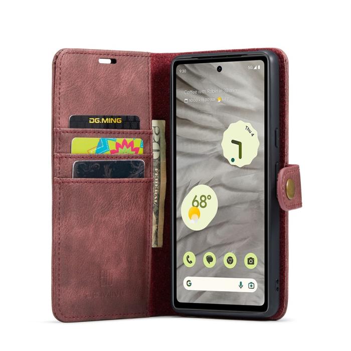 Bild 2, DG.MING Google Pixel 8A 2in1 Magnet Fodral Vinröd