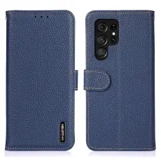 KHAZNEH Samsung Galaxy S26 Ultra Fodral &Auml;kta L&auml;der Bl&aring;