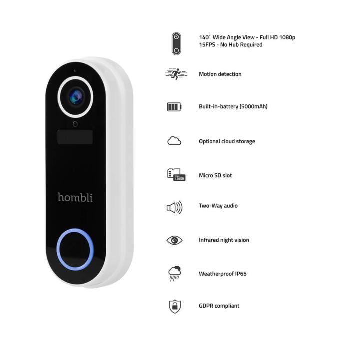 Bild 8, Hombli Smart Dörrklocka Pack Vit