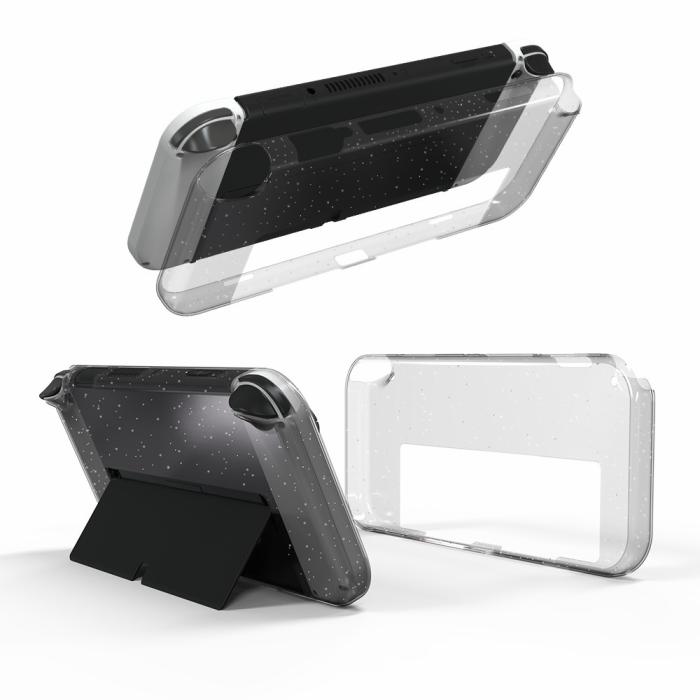 Bild 1, Nintendo Switch OLED Skal Glitter TPU Transparent