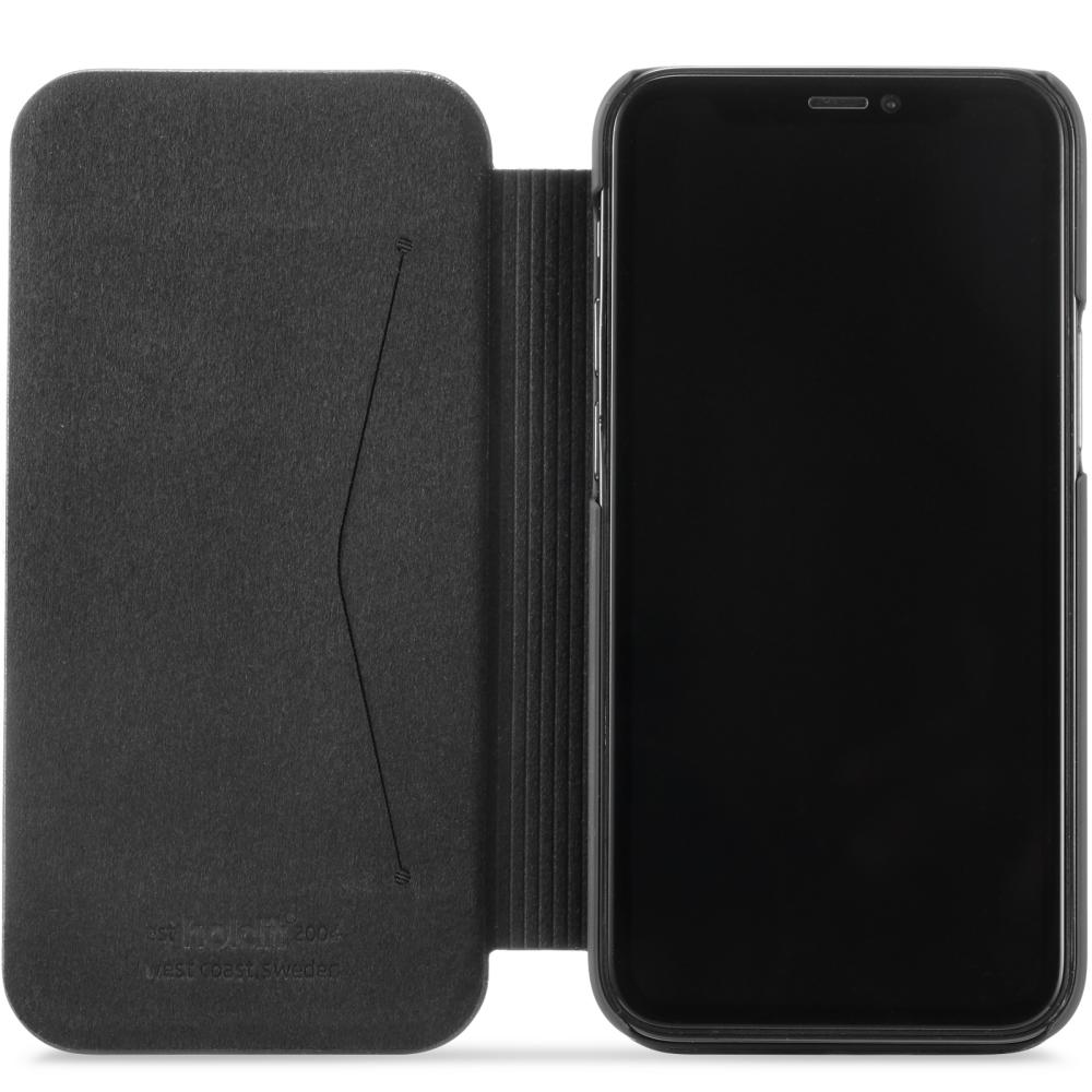 holdit iPhone 12 Mini - Slim Flip Fodral - Svart