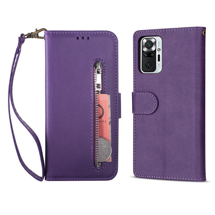 Bild 1, Xiaomi Redmi Note 10 Pro - Multifunktionellt Läder Fodral - Lila