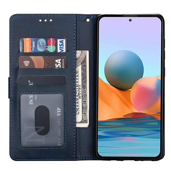 Bild 5, Xiaomi Redmi Note 10 Pro - Multifunktionellt Läder Fodral - Blå