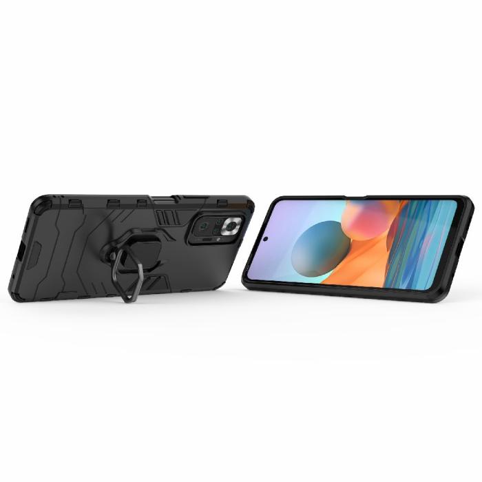 Bild 3, Xiaomi Redmi Note 10 Pro - Hybrid Armor Ring Skal - Svart