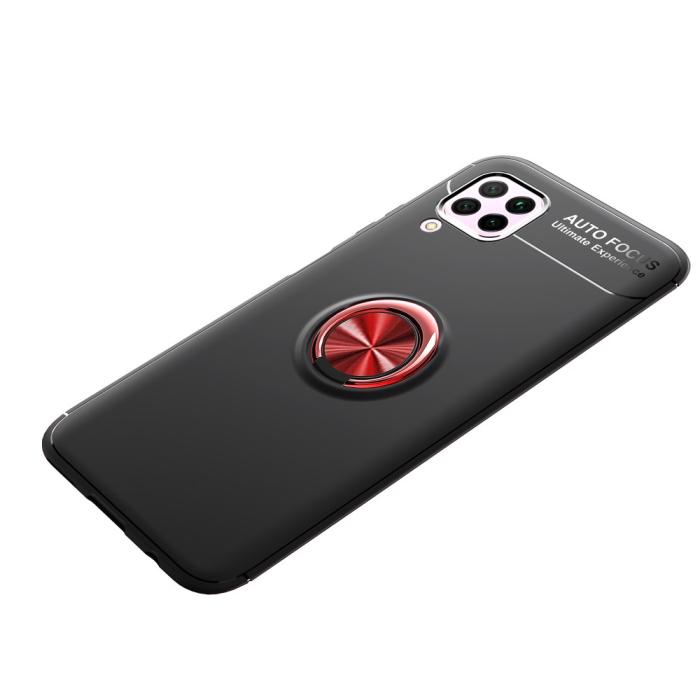 Bild 2, Huawei P40 Lite - Kickstand Ringskal - Svart/Röd