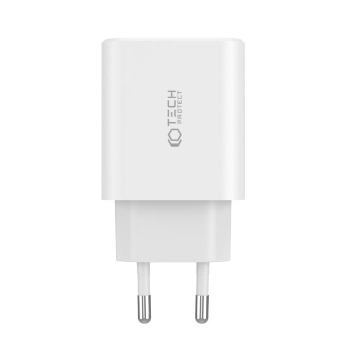 Bild 3, Tech-Protect 30W PD/QC Väggladdare 2x USB-C 1x USB-A Svart