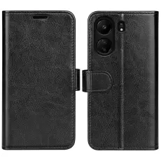 Xiaomi Redmi 13C 4G Fodral Crazy Horse L&auml;der Svart