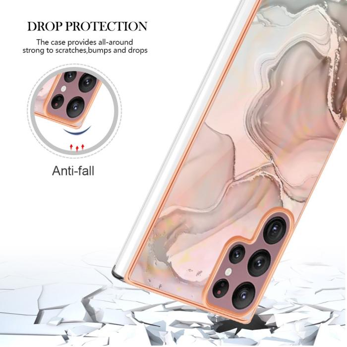 Bild 5, Samsung Galaxy S23 Ultra Skal Marmor TPU Rosa