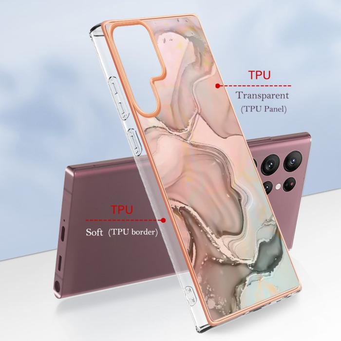 Bild 6, Samsung Galaxy S23 Ultra Skal Marmor TPU Rosa