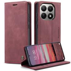 CASEME Xiaomi 15T Fodral Flip Retro L&auml;der R&ouml;d