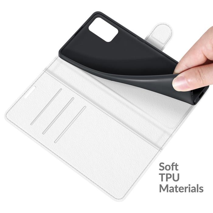 Bild 6, Samsung Galaxy A03s Fodral Litchi Läder Vit