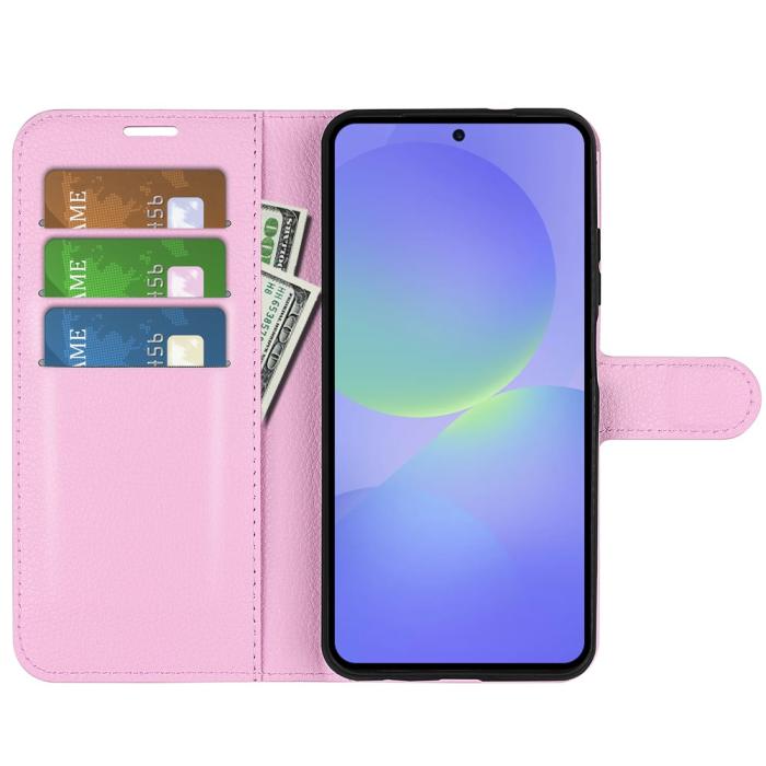 Bild 2, Samsung Galaxy A37 5G Fodral Litchi Läder Ljus Rosa