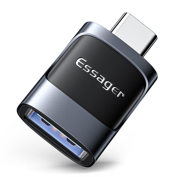 Bild 1, ESSAGER USB-A Hona till USB-C 3.0 Adapter, 5Gbps Blå